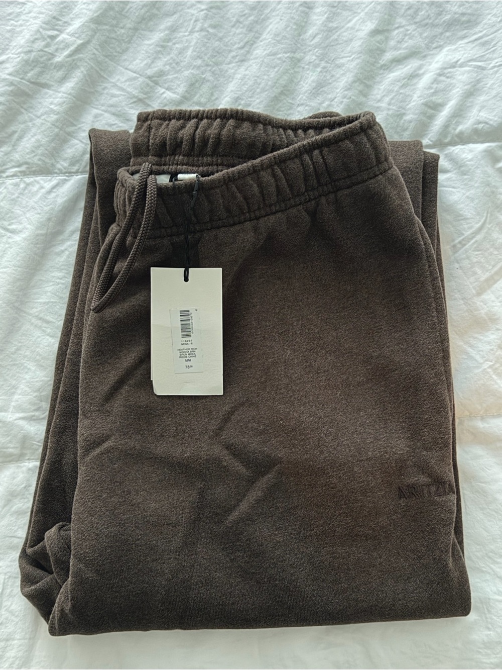 Aritzia Chocolate Brown Fleece Joggers